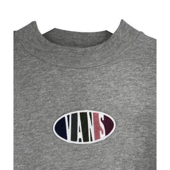 Vans Percy Mock Neck Sweater Heathered Gray Streetwear Casual Oversized XS NWT - Picture 5 of 10